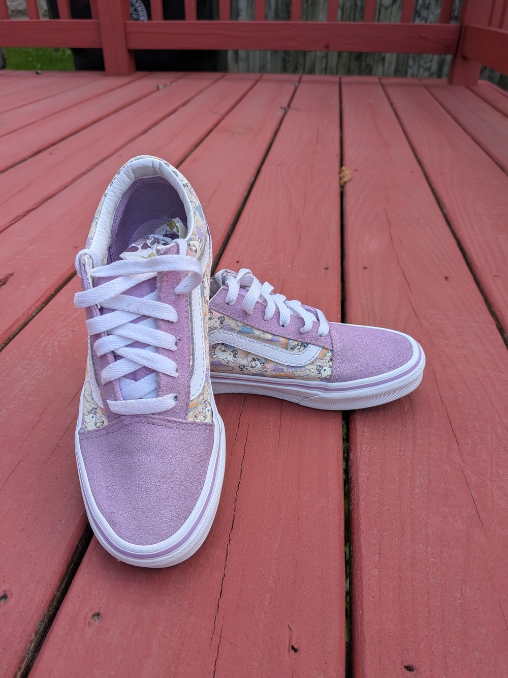 Vans Kids Lavender Pink Suede & Patterned Sidewall Sneakers